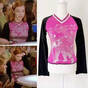 Extremely Rare 90s Vintage Elephant Graphic Long Sleeve Top ASO Willow in BTVS